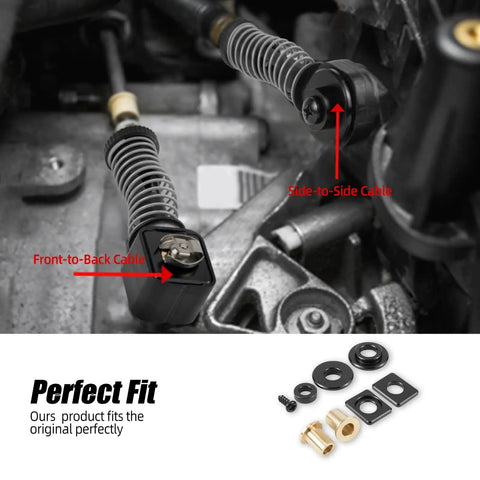 Solid Shifter Bushing Kit For VW GTI Mk6 Mk7 6 Speed Manual MQ250 MQ350 with aluminum and bronze components labeled.