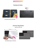 Accessories for Front Bumper USA Flag License Plate Dope 3D Embossed Stars and Stripes on Black ABS Plastic Tag Plate Aluminum Frame
