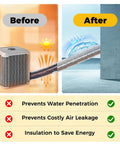 Before and after using Heavy Duty Outdoor AC Pipe Foam Insulation Tape Wrap With Foil Fiberglass Layer on HVAC system