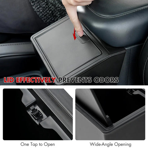Ford Maverick Lidded Console Organizer With Seal Lid No Tools Needed Heavy Duty Front Seat Armrest Trash Can Custom Drop In Fit