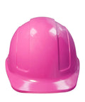 Safety Hard Hat With ANSI Z89.1 2014 Type I Class E Protection HDPE Cap Style Helmet front view pink