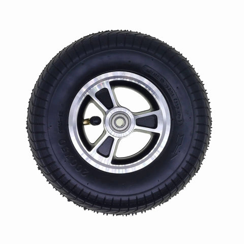 8 Inch X 2 Inch Wheelchair Caster Wheels With Slick Rolling Pneumatic Tires And Tough As Nails Aluminum Alloy Hubs For Powered Chairs Featuring Sure Grip Treads And A Total No Sweat Swap In Setup - black tire with aluminum hub