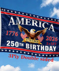 Double Sided 3 Ply Outdoor American Flag For Independence Day Decor 250th Anniversary USA Flag Durable Polyester waving on pole