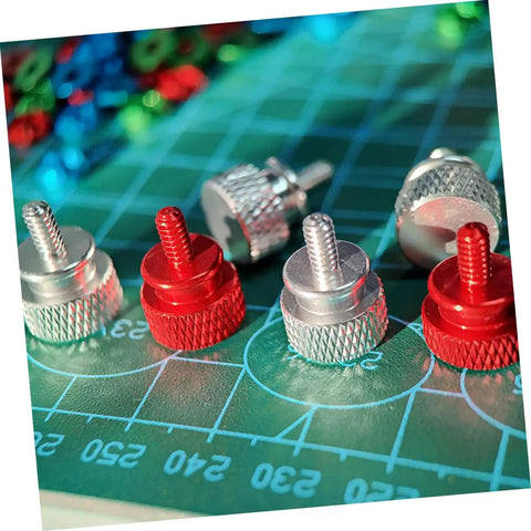 Red Aluminum Alloy Computer Case Thumbscrews 10 Pack, Knurled DIY Replacement Screws for PC Chassis PCI Slot and Motherboard Accessories