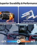 Diagram showing Tesla To J1772 80A EV Charger Adapter for Level 2 Charging durability in extreme temperatures with flame-retardant casing.