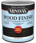 Straight Up True Black Water Based Wood Stain Boosts A Legit Single Coat Coverage in a round can for easy application.
