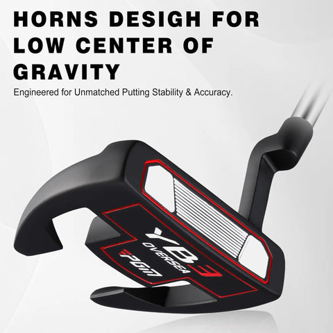Unisex Right Hand Mallet Golf Putter With Anti Twist Design And Alignment Guide Stepped Shaft For Consistent Putts Low Center Of Gravity For Smooth Roll 34 Inches, black mallet head design