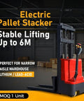 Heavy Duty Electric Pallet Stacker Built For Hella Tough Warehouse Shifts And Serious Material Handling With A Kickass Design. Compact design for narrow aisles.
