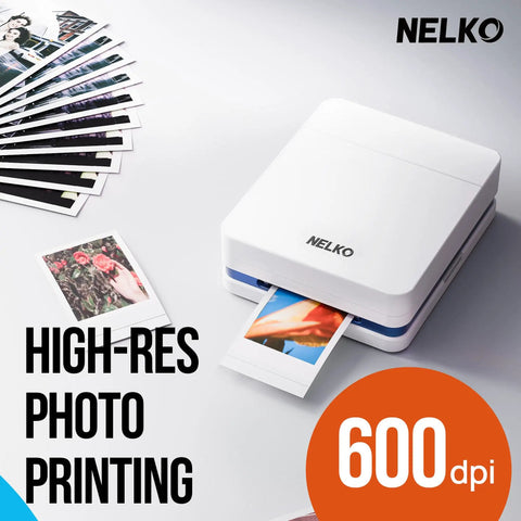 Portable 2x3 Inch Photo Printer For Smartphones On The Go Instant Color Inkjet Printer With Sticky Back Paper in use, 600 dpi print