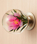 Swanky Resin Crystal Ball Cabinet Knobs Rad Furniture Pulls Durable Metal Wardrobe Handles with floral design for smooth swap.