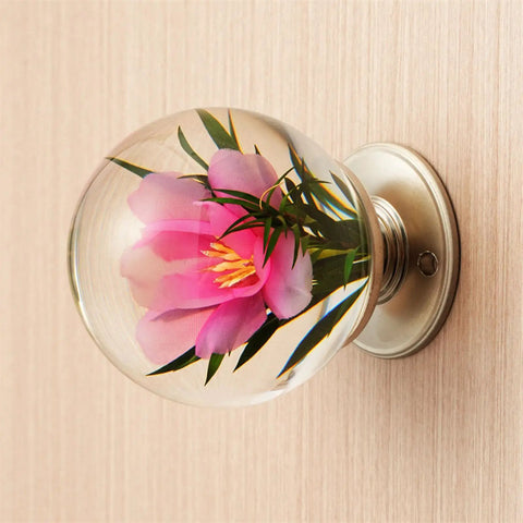 Swanky Resin Crystal Ball Cabinet Knobs Rad Furniture Pulls Durable Metal Wardrobe Handles with floral design for smooth swap.