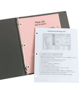 Self Adhesive Hole Reinforcement Stickers For One Quarter Inch Punches in binder with reinforced three-hole pages
