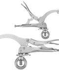 Two Pack 9 Inch Drill Press Locking Clamp Set With Heavy Duty Grip Clip, Titanium Plated 1045 Steel For Anti Corrosion