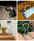 Rock Solid Boat Dock Handrail Heavy Duty Safety Grab Bar For Marina Deck 24 Inch Marine Boarding Railing in various settings.