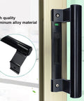Aluminum Sliding Door Handle For Glass Patio Doors, 8 Inch Pull Fits Six And Five Eighths Inch Mounting Holes, Black Finish