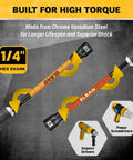 Nut Driver Bit Set With Magnetic Tips, 35-Piece Extra Long Nut Driver Kit for impact drills, 1/4 inch hex shank shown.