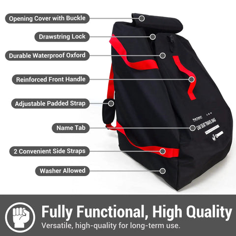 Car Seat Travel Backpack For Air Travel Universal Infant Car Seat Gate Check Bag Cover Foldable Travel Case With Pouch No Fuss Gate Check On Airplane 
