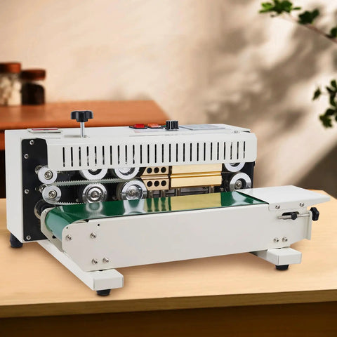 Pro Grade Continuous Band Sealer Machine With Digital Temperature Control For 0.02 To 0.08 Mm Plastic Bags Horizontal Sealer