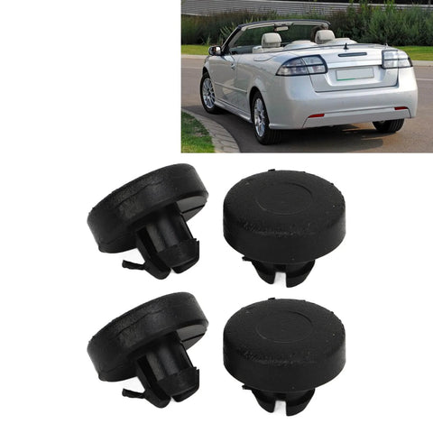 Boot Lid Hinge Stops 12832495 Replacement For 9 3 Convertible 2004 Onwards, shown with SAAB 9-3 Convertible, black ABS material