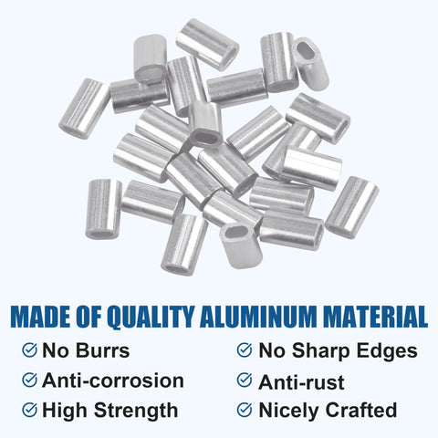 600 Piece Aluminum Fishing Crimp Sleeves Kit With 1mm To 2mm Sizes for quick rigging, made of high strength corrosion-resistant aluminum.