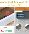 RFID NFC Smart Cabinet Lock With Bluetooth App low battery alert and auto-unlock feature details