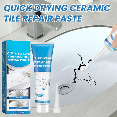 Fast Drying Ceramic Tile Repair Paste For Cracks And Chips, Easy Apply Crack Filler That Sticks Crazy Strong And Spreads Smooth, Perfect For Floor Tiles, Wall Tiles, Porcelain And Ceramic Surfaces