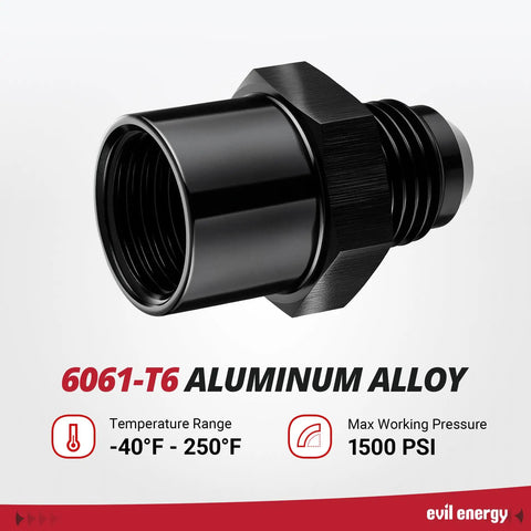 6AN To M16x1.5 Return Fuel Line Adapter And Power Steering Hose End Connector Aluminum For Vortec 87 98 Chevy Truck 6061 T6 Black Anodized High Strength Build And O Ring Compatible Seal, black aluminum adapter