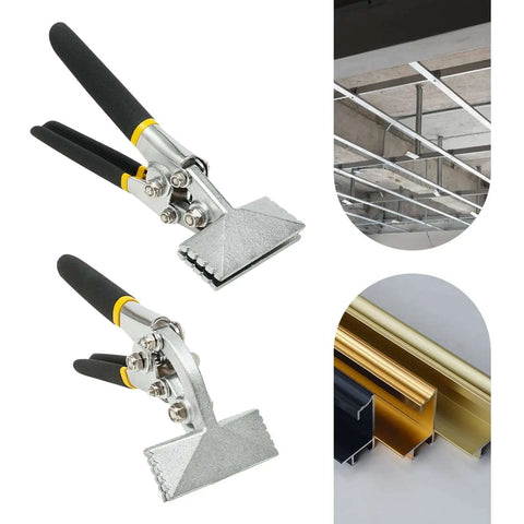 Dual Jaw Sheet Metal Pliers Set with Curved Jaw Offset Bender and Straight Jaw Bender Pliers for HVAC, Roofing, Workshop Use