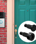 Doorbell security screws set beside a mounted video doorbell