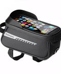 Black Bike Handlebar Bag With Quick Access Pocket, Durable Water-Resistant Storage Pouch For Road, Mountain Or City Riding, Easy Mount Straps, Everyday Cycling Essentials