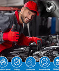 Mechanic using Garage Ready 430 Piece Roll Pin Assortment Kit Pro Grade Carbon Steel Slotted Spring Pins Set for Cars