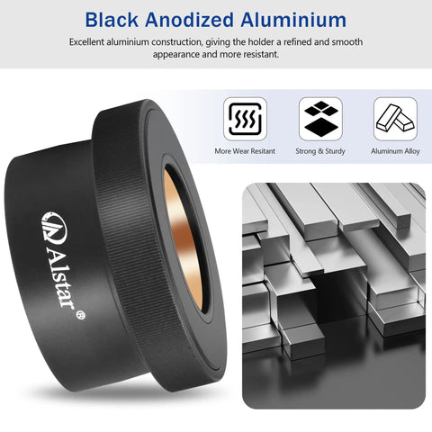 2 Inch To 1.25 Inch Twist Lock Telescope Adapter For Eyepieces - Black anodized aluminum finish with brand logo