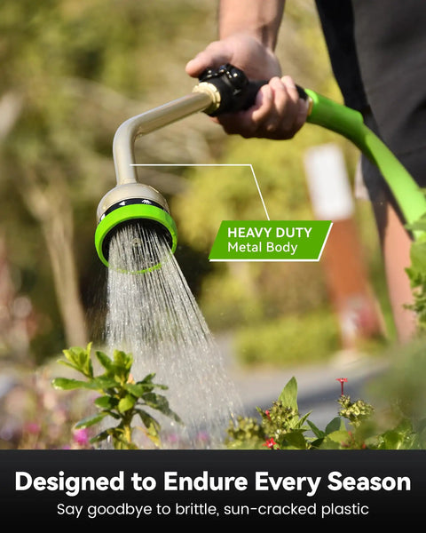 Heavy-Duty 16-Inch Garden Hose Wand With 9 Spray Patterns, Rock-Solid Aluminum Zinc Alloy Nozzle for effortless watering
