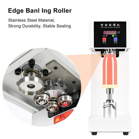 Straight Up Game Changer 51MM Hand Press Tin Can Seamer And Vacuum Food Heat Sealing Machine with stainless steel edge banding roller.