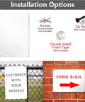 Grab This Pro Level Aluminum Sign 10 By 7 Inches Rust Free Outdoor Display Board Waterproof Reflective Surface installation options shown.