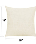 18x18 beige cushion cover, part of 4 Pack Sublimation Linen Pillow Covers 18x18 Inches, Invisible Zipper, Heat Press Ready DIY.