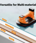 TorqTac 10 Inch Electric Vacuum Suction Cup Lifter With 662 Lbs Heavy Duty Load Capacity on glass and tile surfaces.