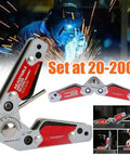 Heavy Duty Magnetic Welding Jig Featuring Rock Solid Grip And Dead Nuts Accurate 20 To 200 Degree Angle Adjustments showing adjustable angle positions.