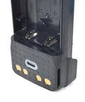 Built Tough 2X18650 Battery Case Compatible With Motorola Two Way Radios Xpr7350 Xpr7550 showing interior for 18650 cells.