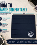 4mm Neoprene Waterproof Changing Mat 36x30 Inch Portable Wetsuit Changing Pad With Mesh Storage Bag shown with features.