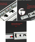 Close-up of Beefed-Up Heavy Duty 45mm Full Extension Bayonet Drawer Slides With Ball Bearing Runners showing steel balls and plate