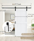 Heavy Duty 6.6Ft Barn Door Hardware Kit With Floor Guide And 2 Lockable Handles For Interior Exterior Use, Smooth Sliding Track For 36 To 40 Inch Wide Panels, Includes J Shape Hangers, Supports Up To 380 Lbs installed view