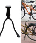 Double Leg Kickstand For Mountain And Road Bikes, Heavy Duty Bike Stand Mount Parking Rack with two leg support in use
