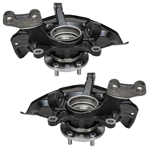 Front Two Piece Steering Knuckles and Wheel Hub Bearings Replacement Kit for Lexus RX330 RX350 RX400h and Toyota Highlander Hybrid 2004-2009 OEM-Grade Includes Two Knuckles