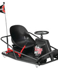 Crazy Cart XL Drifting Ride On Toy With High Torque Chain Driven Motor, 40 Minutes Of Play, Powder Coated Steel Frame, steering wheel