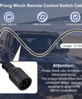 5 Prong Winch Remote Control Switch for Heavy Duty Electric Winches 5000 9000 12000 Lbs Beefed Up Compatibility with UTV ATV Truck Boat Off Road Self Rescue Replacement Numbers Included 5 Fork Design C Type Interface Confirmation, 12 ft cable, 5-pin connector