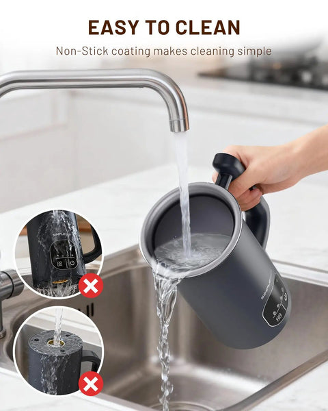 Washing 4 In 1 Electric Milk Frother With LED Touch Screen Auto Foam Maker For Lattes Cappuccinos Macchiatos And Milk Warmer