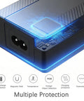 Universal 29.4V 2A Charger for 7S LiIon Batteries, ETL Certified Replacement Power Adapter with blue glowing design and protection features