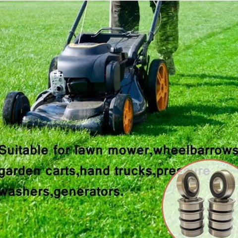 10 Pack 5/8 Inch Flanged Ball Bearings For Lawn Mower Wheels, ID 5/8 Inch, OD 1-3/8 Inch, Height 1/2 Inch, Double Sealed, Bearing Steel, Replacement Bearings For Garden Carts, Wheelbarrows, And Unicycles on lawn mower wheel