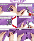 Step-by-step guide for All In One 9mm Snap Fasteners Kit With Pliers And Five Claw Tool 100 Sets Of Metal Snaps In 10 Colors DIY